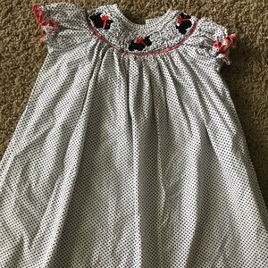 Smocked Maltese dress 3t